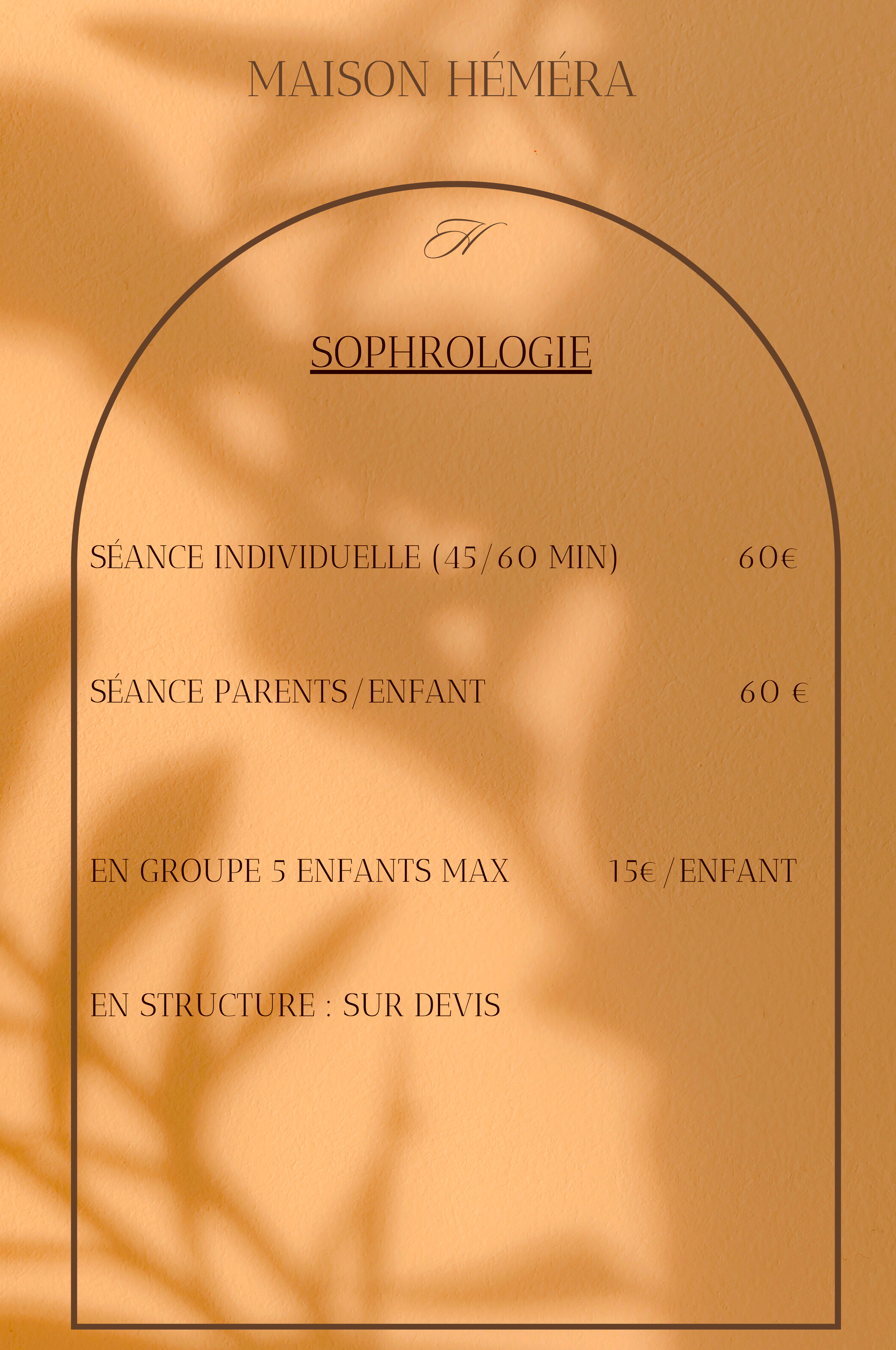 TARIFS SOPHRO SITE